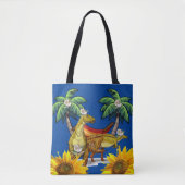Zonnebloem Dinosaur-Canvas tas (Voorkant)