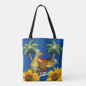 Zonnebloem Dinosaur-Canvas tas (Achterkant)