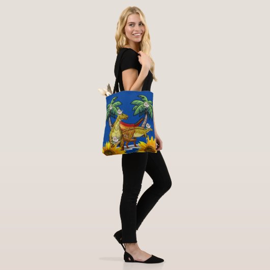 Zonnebloem Dinosaur-Canvas tas (Op model)