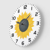 Zonnebloem Disco Ball Retro Party Vibe Grote Klok (Hoek)
