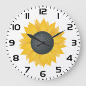 Zonnebloem Disco Ball Retro Party Vibe Grote Klok (Voorkant)