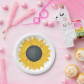 Zonnebloem Disco Ball Retro Party Vibe Papieren Bordje (Feest)