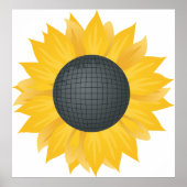 Zonnebloem Disco Ball Retro Party Vibe Poster (Voorkant)