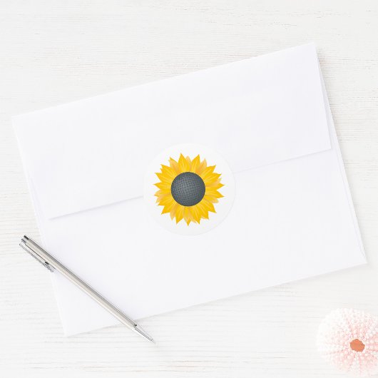 Zonnebloem Disco Ball Retro Party Vibe Ronde Sticker