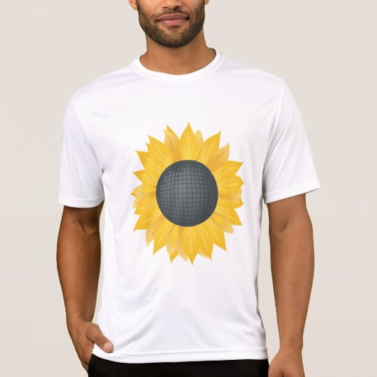 Zonnebloem Disco Ball Retro Party Vibe T-shirt (Voorkant)