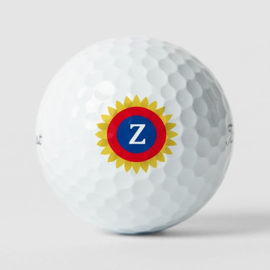 Zonnebloem Doelmonogram Golfballen (Voorkant)