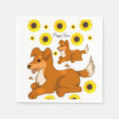 Zonnebloem Dog Paper Napkins Servet (Voorkant)