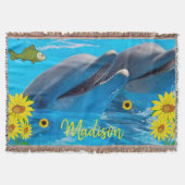 Zonnebloem Dolphin Throw Blanket Deken (Voorkant)