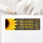 Zonnebloem Donker Hout Rustieke Land Adresetikette Etiket (Insitu)