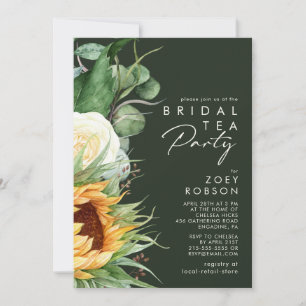 Zonnebloem Donkere groene bridal Tea Kaart