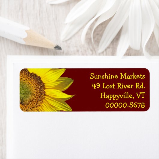 Zonnebloem Donkerrood Skinny retouradres Etiket (Insitu)