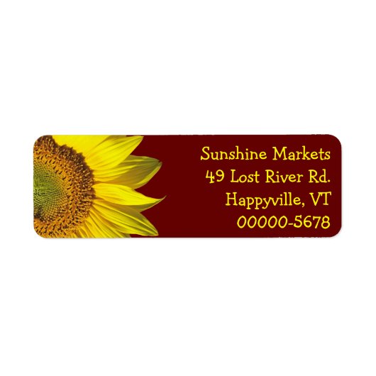 Zonnebloem Donkerrood Slank Retouradres Etiket (Voorkant)