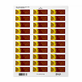 Zonnebloem Donkerrood Slank Retouradres Etiket (Full Sheet)
