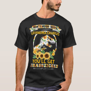 Zonnebloem Dont-Mess-With Grandmasaurus T rex Dino T-shirt
