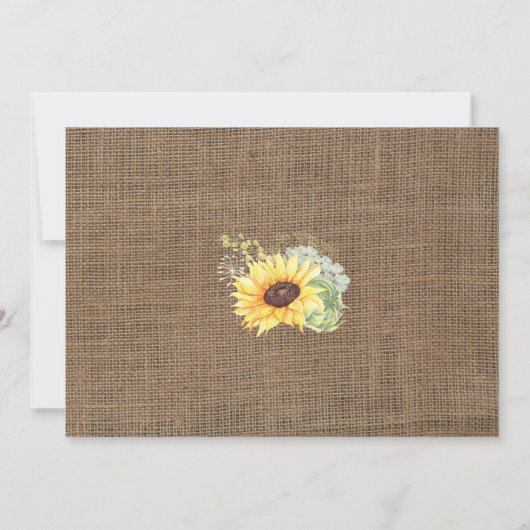 Zonnebloem Doop Dank u Kaart voor Meisje (Achterkant)