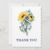 Zonnebloem doop en eerste verjaardag kaart (Achterkant)