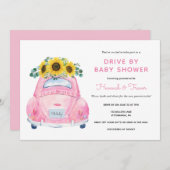 Zonnebloem door babymeisjesschoeisel kaart (Voorkant / Achterkant)