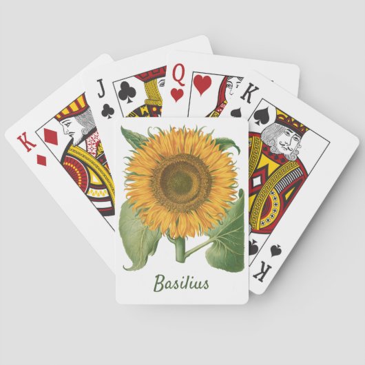 Zonnebloem door Basilius Besler Pokerkaarten (Achterkant)