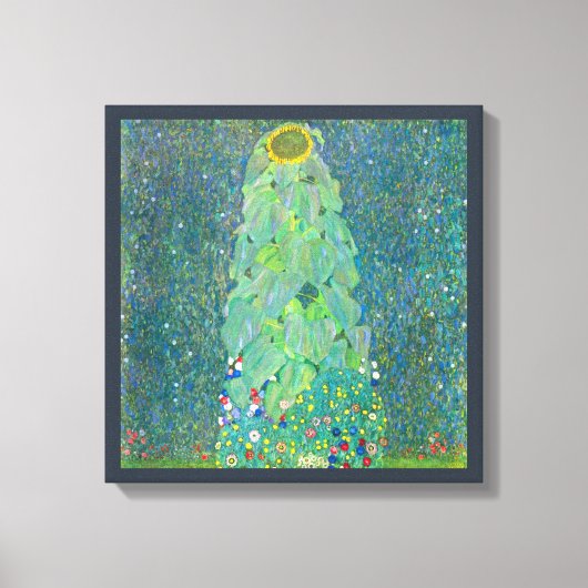 Zonnebloem door Klimt,  bloemen Art Nouveau Canvas Afdruk (Voorkant)