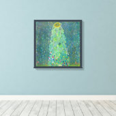 Zonnebloem door Klimt,  bloemen Art Nouveau Canvas Afdruk (Insitu (Houten vloer))