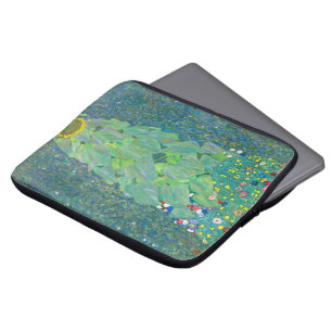 Zonnebloem door Klimt,  bloemen Art Nouveau Laptop Sleeve