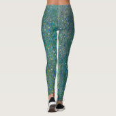 Zonnebloem door Klimt,  bloemen Art Nouveau Leggings (Achterkant)