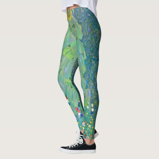 Zonnebloem door Klimt,  bloemen Art Nouveau Leggings (Links)