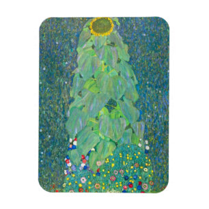 Zonnebloem door Klimt,  bloemen Art Nouveau Magneet