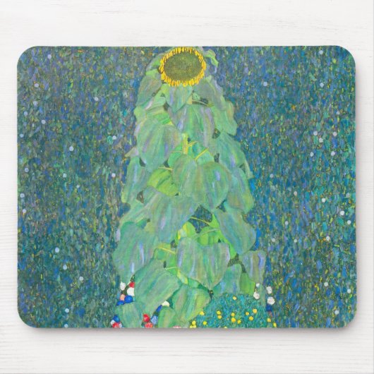 Zonnebloem door Klimt, bloemen Art Nouveau Muismat (Voorkant)