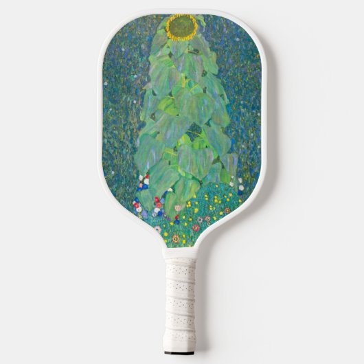 Zonnebloem door Klimt,  bloemen Art Nouveau Pickleball Paddle (Achterkant)