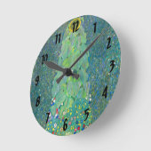 Zonnebloem door Klimt,  bloemen Art Nouveau Ronde Klok (Hoek)