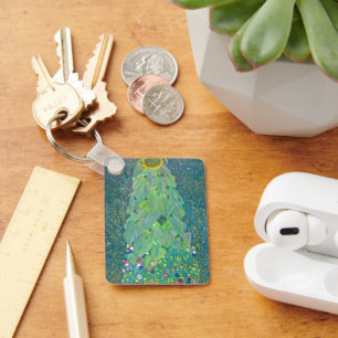 Zonnebloem door Klimt,  bloemen Art Nouveau Sleutelhanger