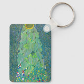 Zonnebloem door Klimt,  bloemen Art Nouveau Sleutelhanger (Achterkant)