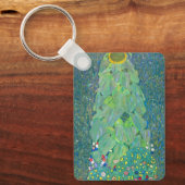 Zonnebloem door Klimt,  bloemen Art Nouveau Sleutelhanger (Voorkant)