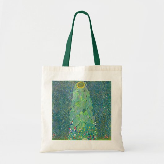 Zonnebloem door Klimt,  bloemen Art Nouveau Tote Bag (Voorkant)