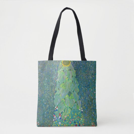 Zonnebloem door Klimt,  bloemen Art Nouveau Tote Bag (Voorkant)