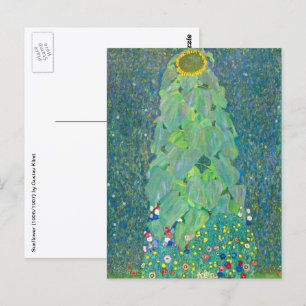 Zonnebloem door Klimt, Vintage Bloemen Art Nouveau Briefkaart