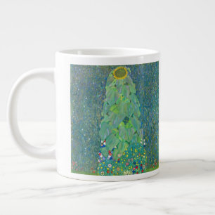 Zonnebloem door Klimt, Vintage Bloemen Art Nouveau Grote Koffiekop
