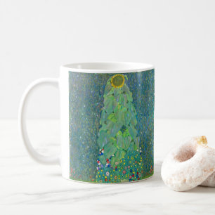 Zonnebloem door Klimt, Vintage Bloemen Art Nouveau Koffiemok