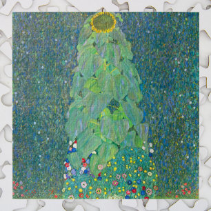 Zonnebloem door Klimt, Vintage Bloemen Art Nouveau Legpuzzel