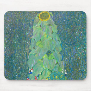 Zonnebloem door Klimt, Vintage Bloemen Art Nouveau Muismat