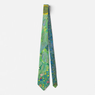 Zonnebloem door Klimt, Vintage Bloemen Art Nouveau Stropdas