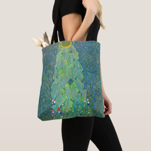 Zonnebloem door Klimt, Vintage Bloemen Art Nouveau Tote Bag