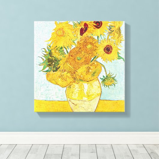 zonnebloem door Vincent Van Gogh, post-impressioni Canvas Afdruk (Insitu (Houten vloer))