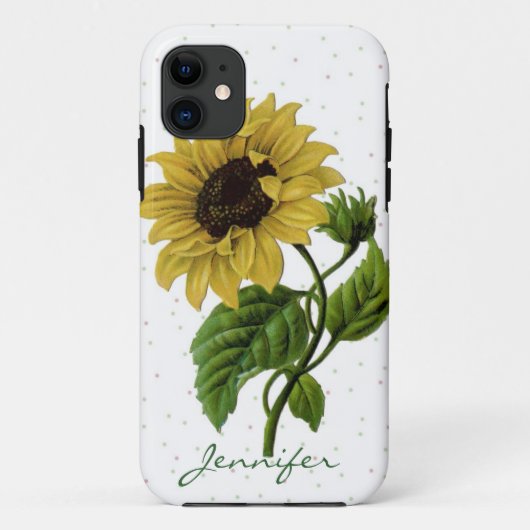  Zonnebloem & douanenaam Case-Mate iPhone Case (Achterkant)