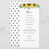 Zonnebloem Douche Menu (Voorkant / Achterkant)