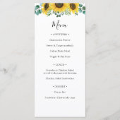 Zonnebloem Douche Menu (Voorkant)