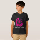 Zonnebloem Draag Roze borstkankerbewustzijn Vrouwe T-shirt (Voorkant volledig)