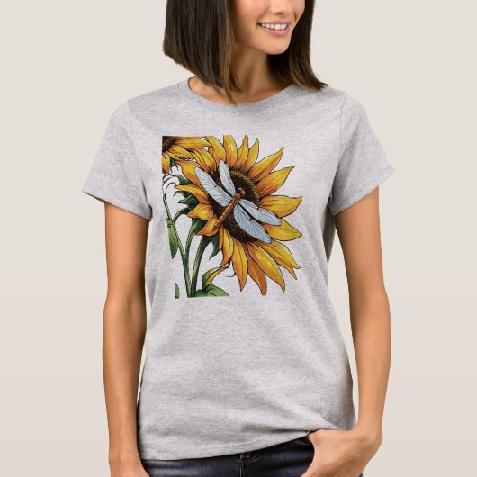 Zonnebloem Dragonfly Graphic T-shirt (Voorkant)
