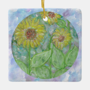 Zonnebloem Dream Circle met Lavender Art Ornament